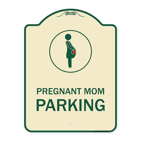 Signmission Pregnant Mom Parking With Graphic Heavy-Gauge Aluminum Architectural Sign, 24" x 18", TG-1824-23274 A-DES-TG-1824-23274